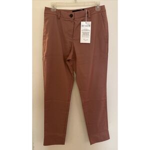 Wildfang The Empower Trouser Rose Brown Tapered Leg Pants Size 4 NWT